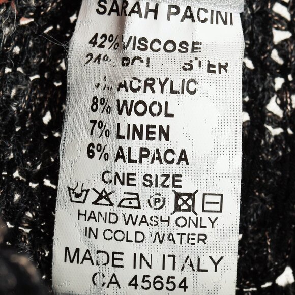 Sarah Pacini Green-Black-Gold Marled Cable-Knit Sleeveless Vest - Picture 8 of 8